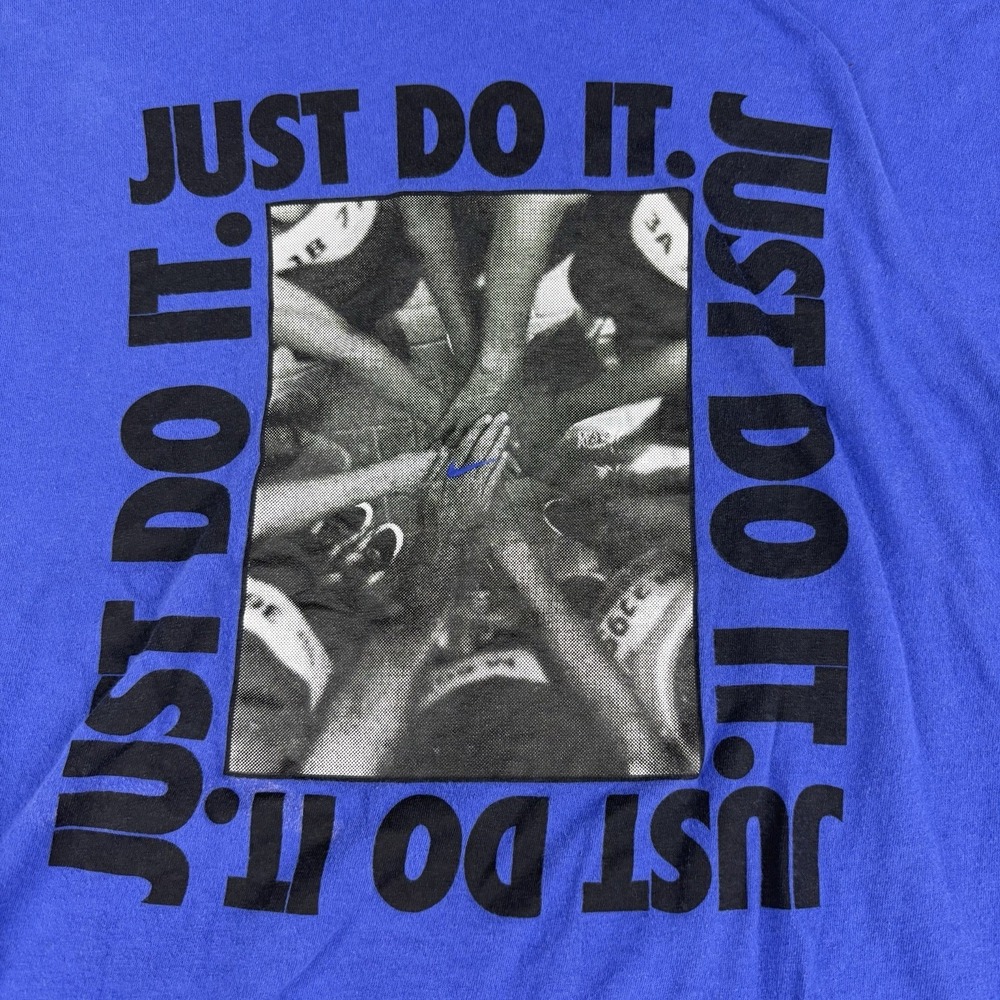 Nike Just Do It Shirt Mens XL Blue Graphic Logo The Nike Tee Short Sleeve Sports